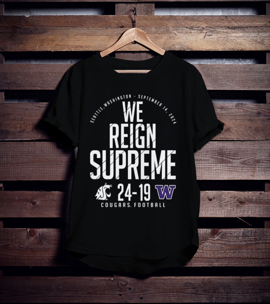 Crimson Washington State Cougars Vs. Washington Huskies Score T-Shirt