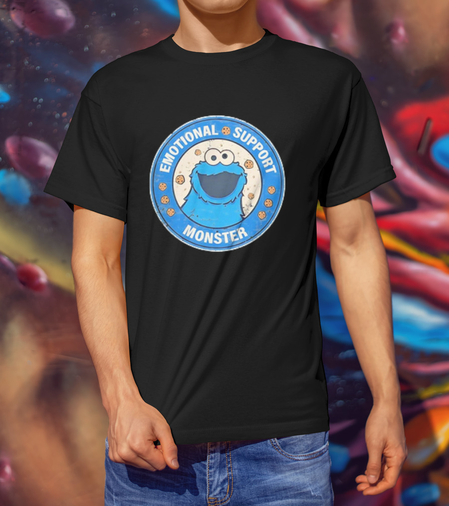 Cookie Monster Emotional Support Monster T-Shirt