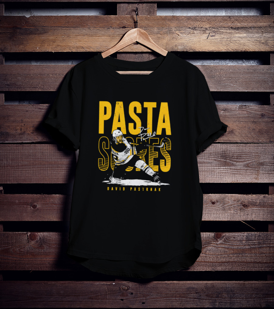David Pastrnak Boston Bruins NHL Hockey Pasta Scores Signature Vintage T-Shirt