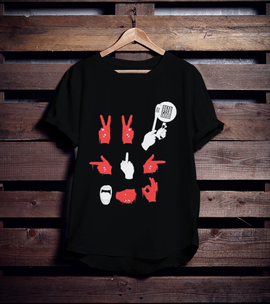 Dead Fish Moletom Careca Sangue Nas Maos 2025 T-Shirt