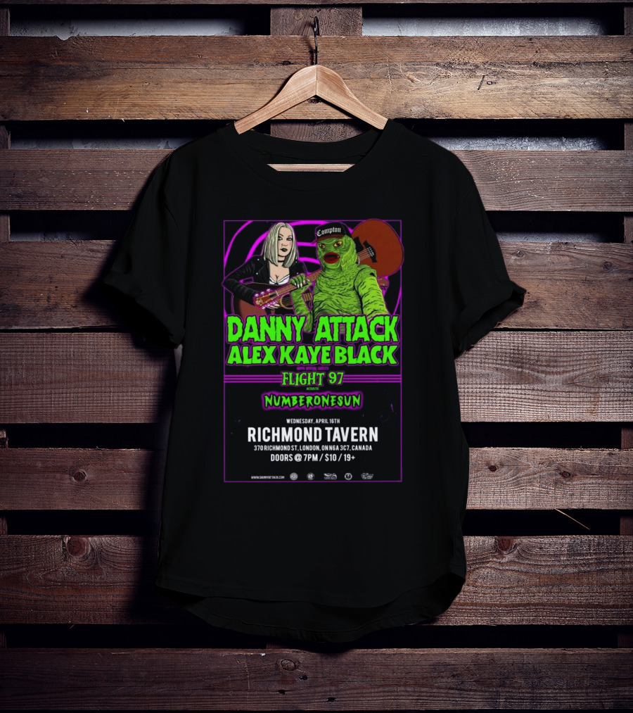 Danny Attack Alex Kaye Black Richmond Tavern London UK Apr 16 2025 T-Shirt