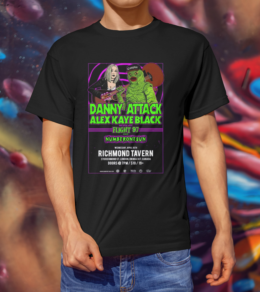 Danny Attack Alex Kaye Black Richmond Tavern London UK Apr 16 2025 T-Shirt