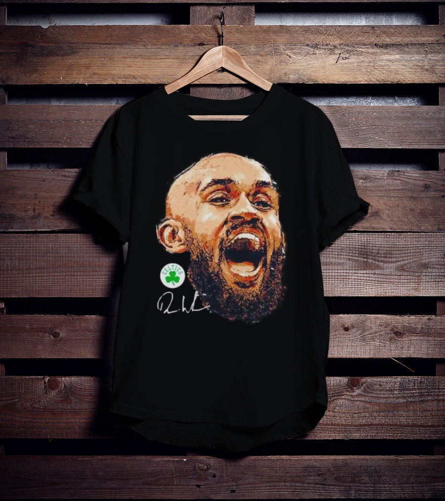 Derrick White Boston Celtics Portrait Signature T-Shirt