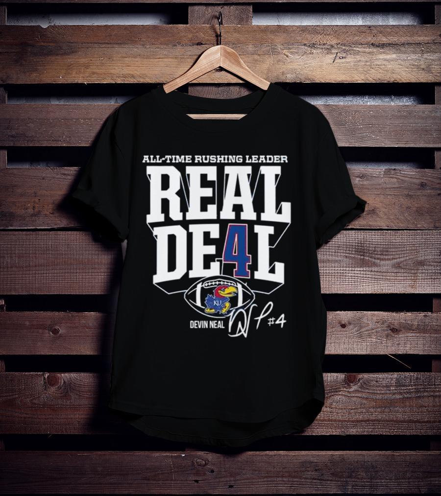 Devin Neal Jayhawks All-Time Rushing Leader Real Deal T-Shirt