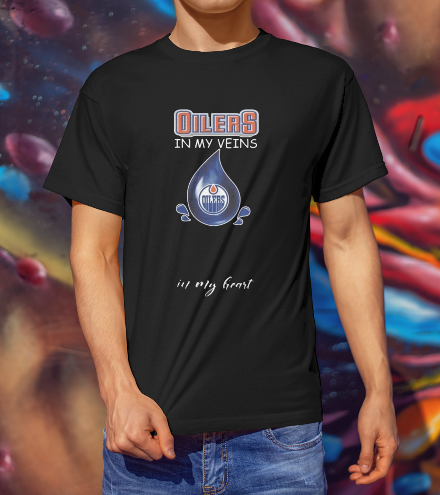 Edmonton Oilers NHL In My Veins Jesus In My Heart 2025 T-Shirt