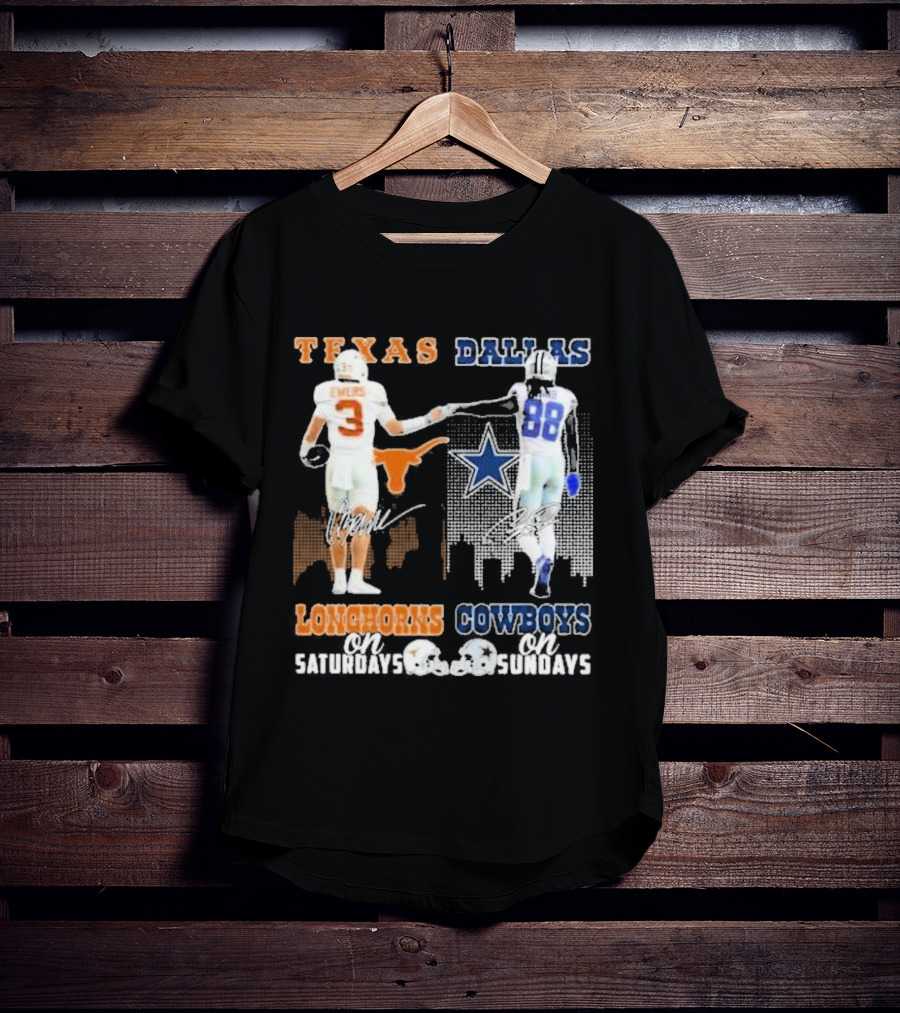 Ewers And Lamb Longhorns On Saturdays Cowboys On Sundays T-Shirt