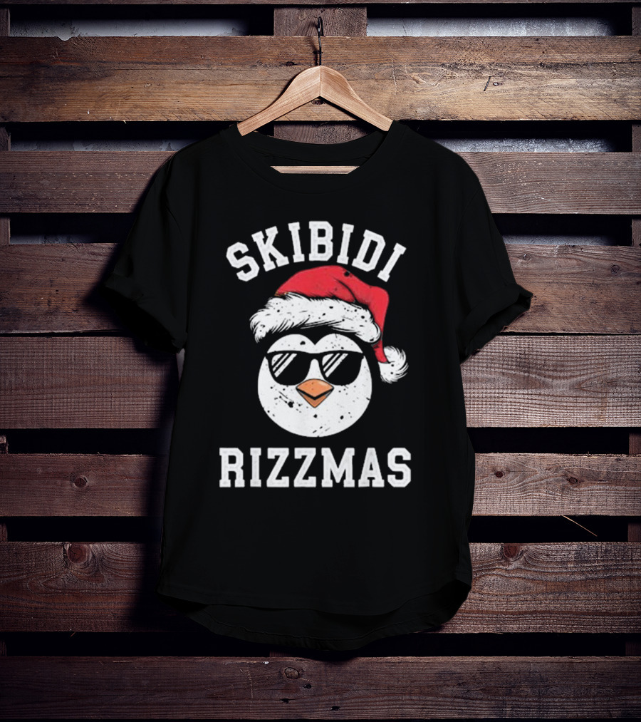 Funny Christmas Penguin Skibidi Rizzmas Merry Rizzmas T-Shirt