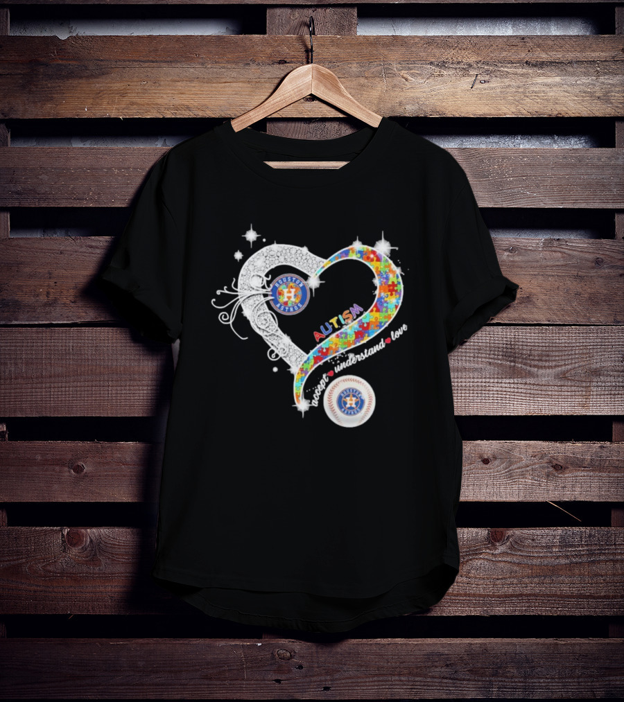 Houston Astros Autism Heart Accept Understand Love T-Shirt