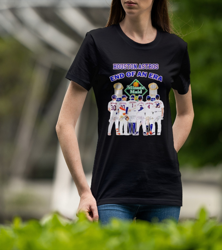 Houston Astros End Of An Era Minute Maid Signatures T-Shirt