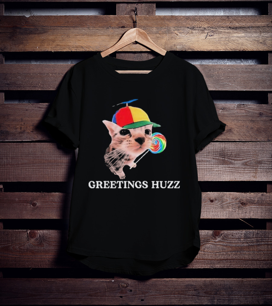 Greetings Huzz Gen Z Gen Alpha Slang Silly Cat Meme Toddler T-Shirt
