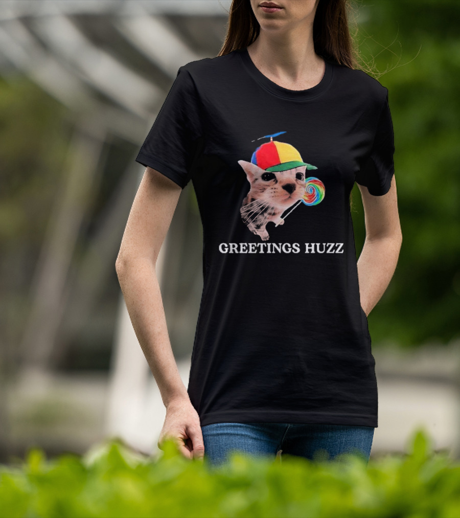 Greetings Huzz Gen Z Gen Alpha Slang Silly Cat Meme Toddler T-Shirt