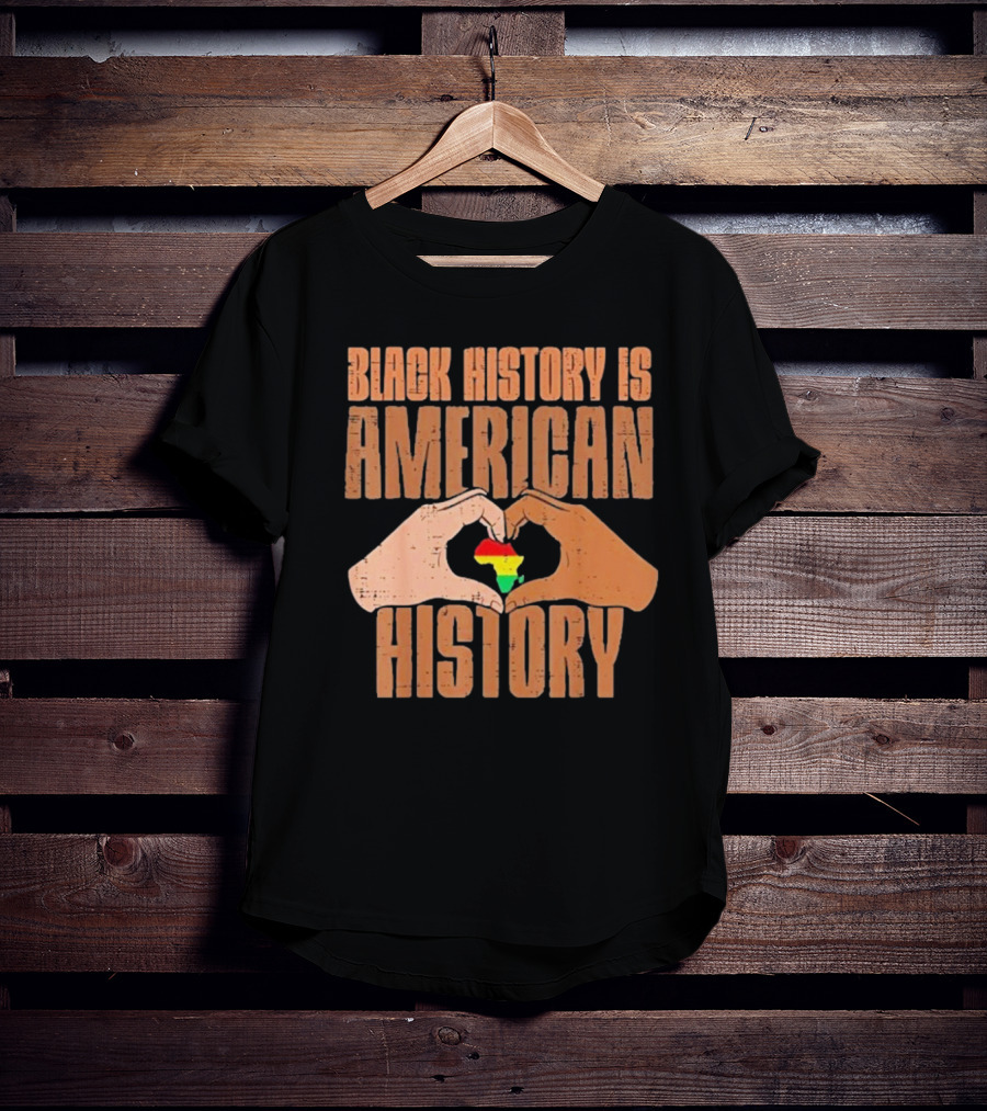 Heart Map Black History Is American History T-Shirt