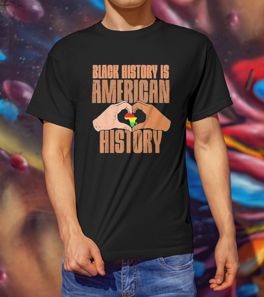 Heart Map Black History Is American History T-Shirt