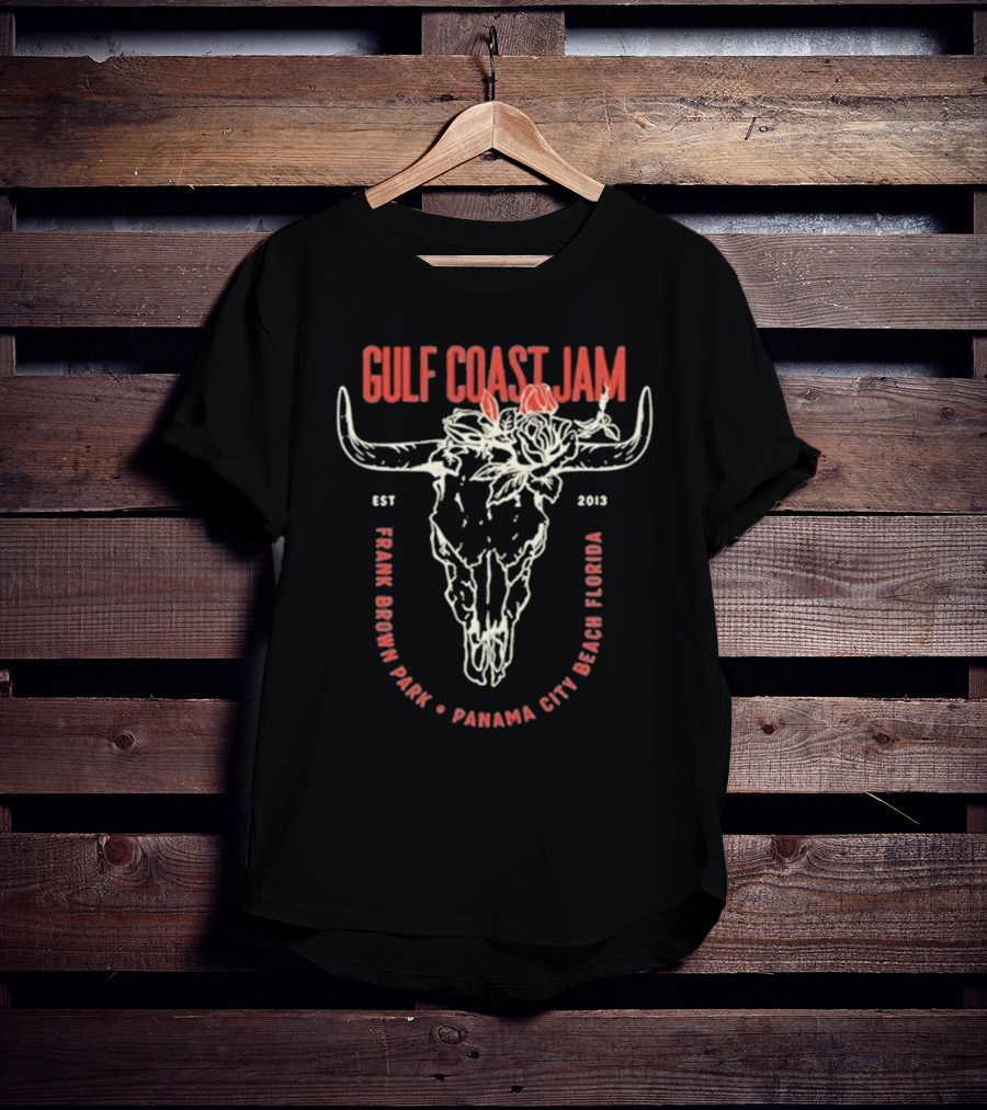 Gulf Coast Jam Skull & Flower Lineup 2025 T-Shirt