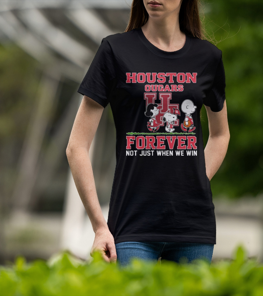 Houston Cougars X Peanuts Forever Not Just When We Win 2025 T-Shirt