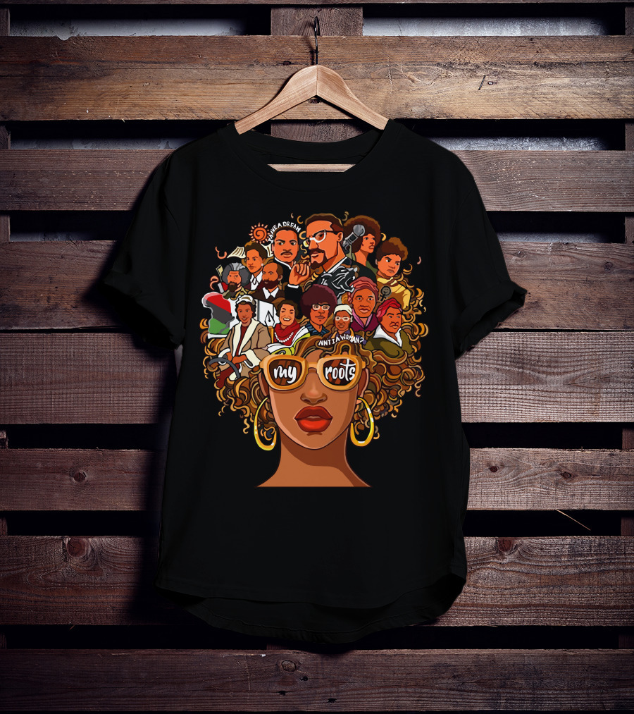 My Roots Icons With Cultural Heritage Faces And Bold Hair T-Shirt
