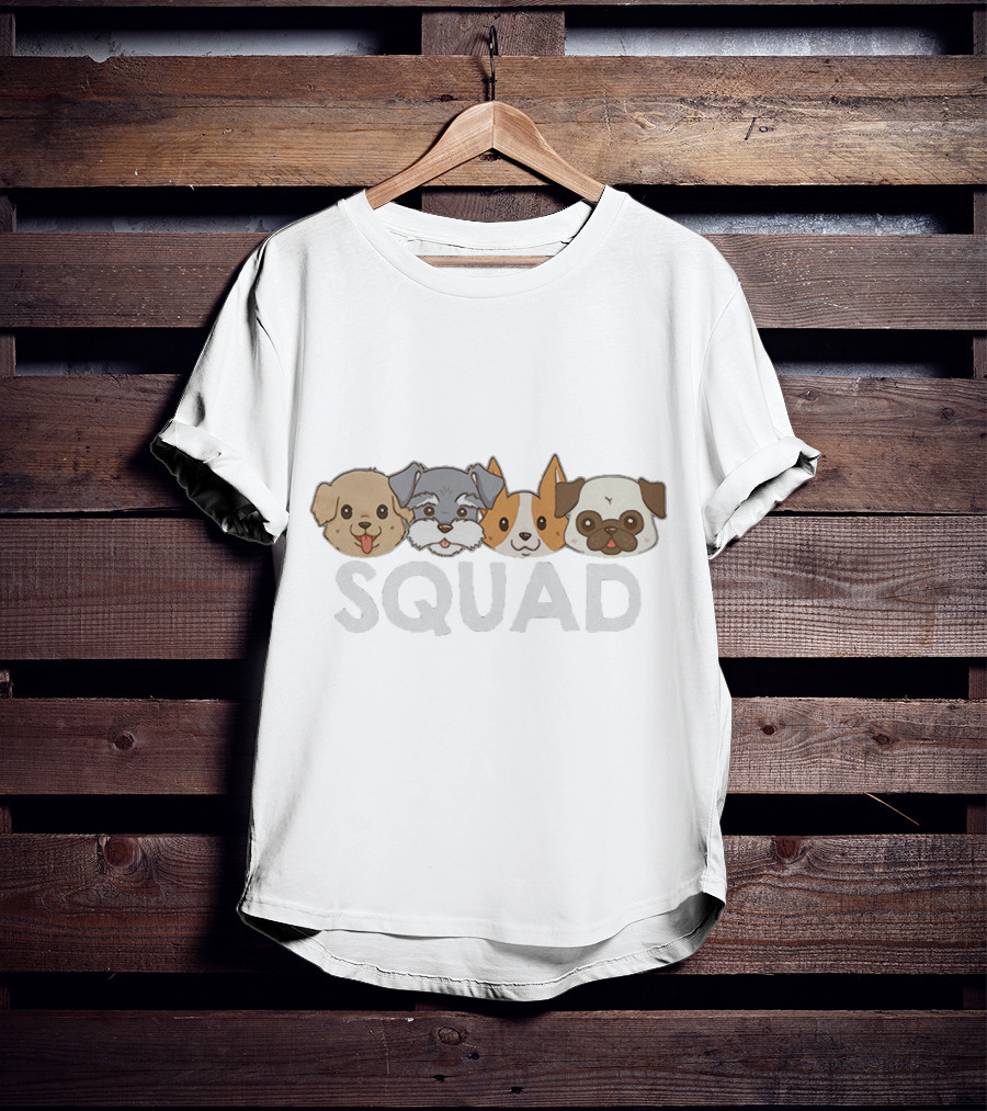 Cute Dogs Squad Faces T-Shirt
