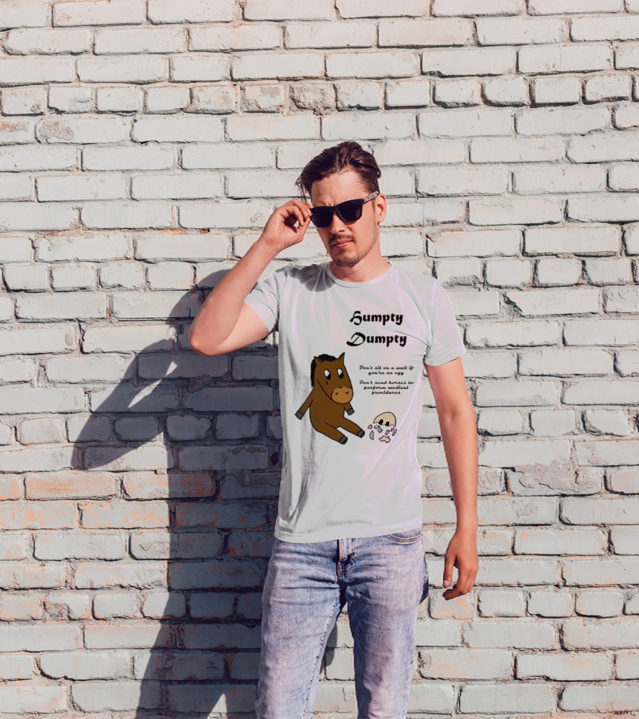 Humpty Dumpty Don't Sit On A Wall If You're An Egg Don't Send Horses For Medical Procedures T-Shirt