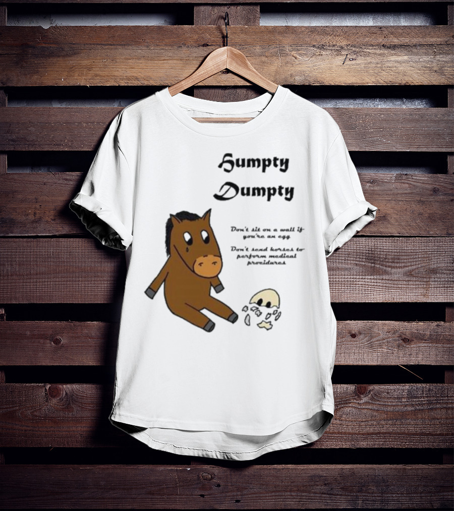 Humpty Dumpty Don't Sit On A Wall If You're An Egg Don't Send Horses For Medical Procedures T-Shirt