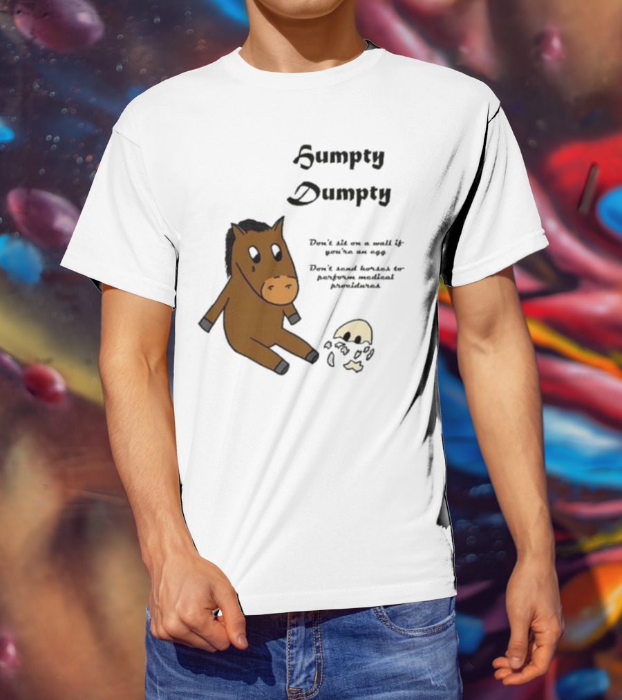 Humpty Dumpty Don't Sit On A Wall If You're An Egg Don't Send Horses For Medical Procedures T-Shirt