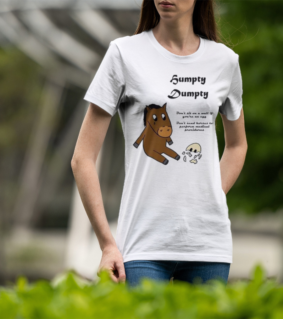 Humpty Dumpty Don't Sit On A Wall If You're An Egg Don't Send Horses For Medical Procedures T-Shirt