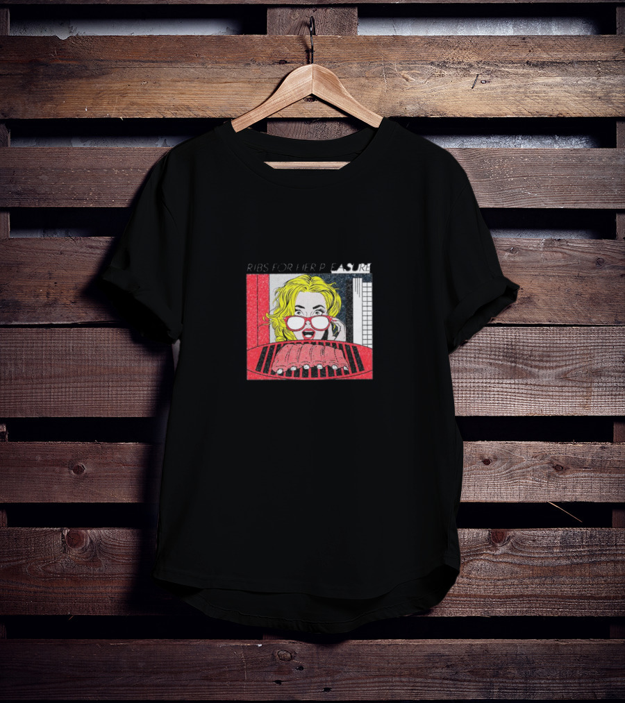 Ribs For Her Pleasure Pop Art Comic Style Burst T-Shirt