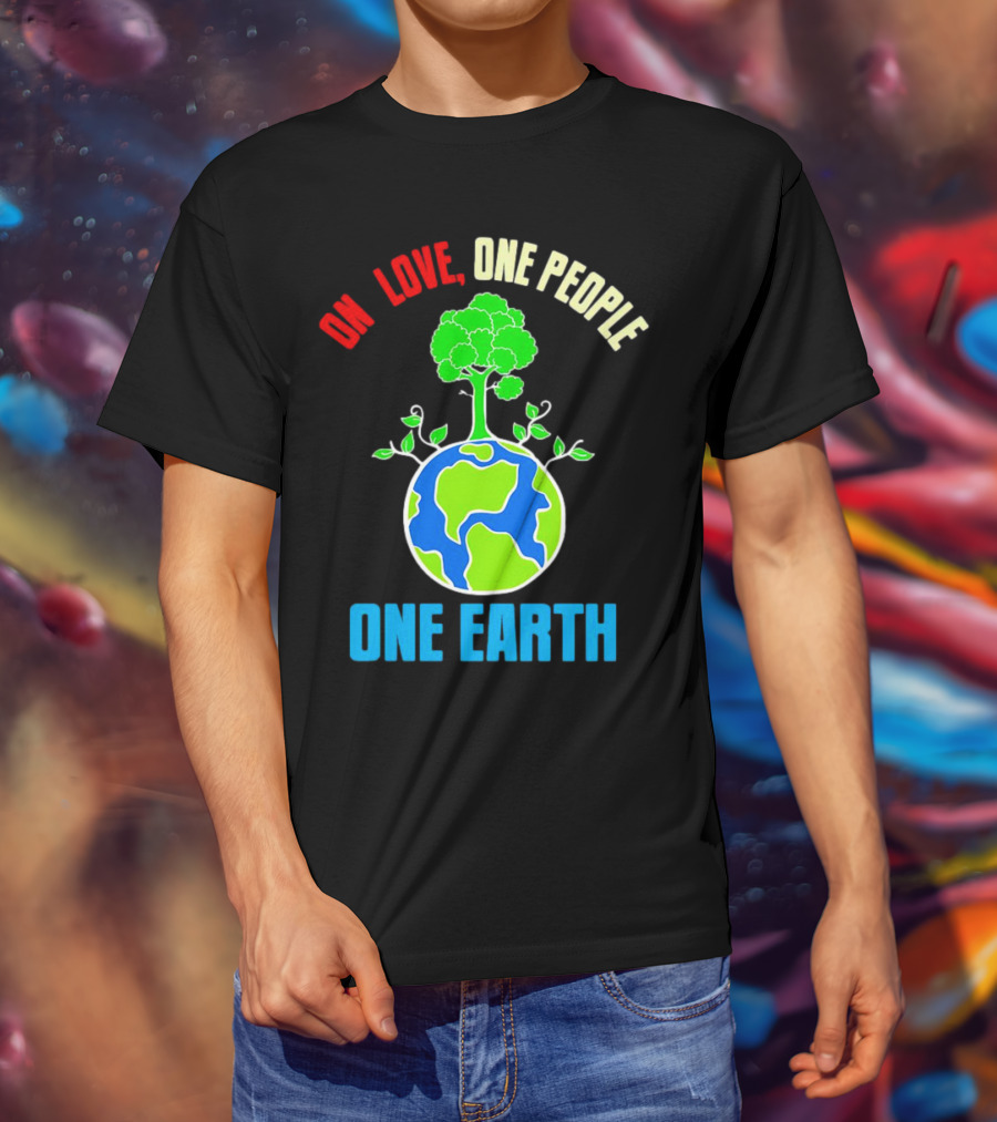 One Love One People One Earth Tree And Planet T-Shirt