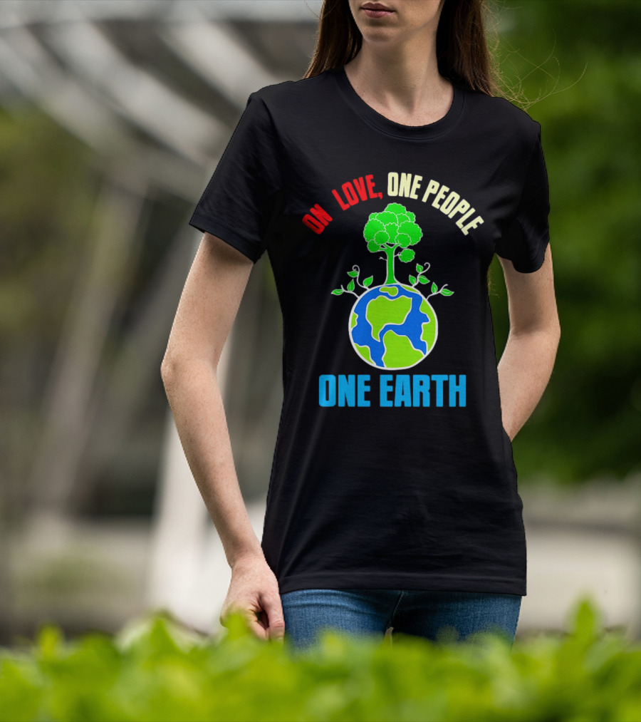 One Love One People One Earth Tree And Planet T-Shirt