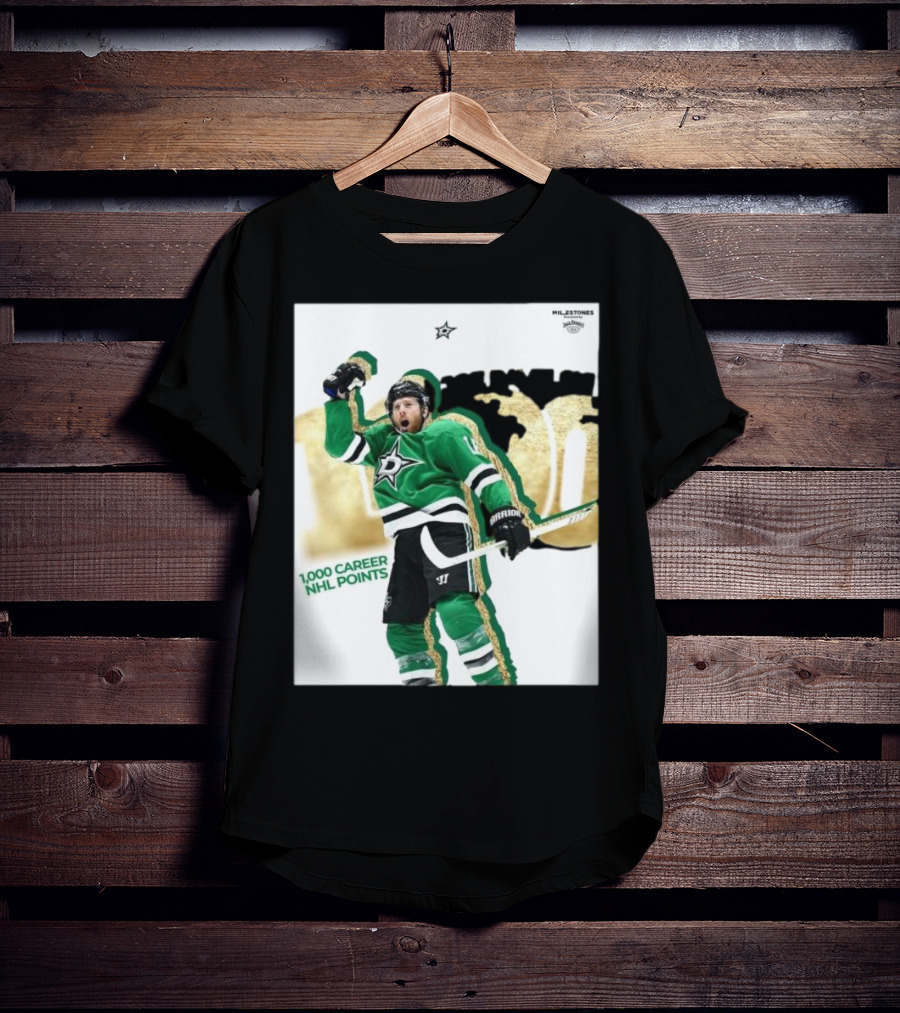 Milestones Joe Pavelski 1000 Career NHL Points Stars T-Shirt