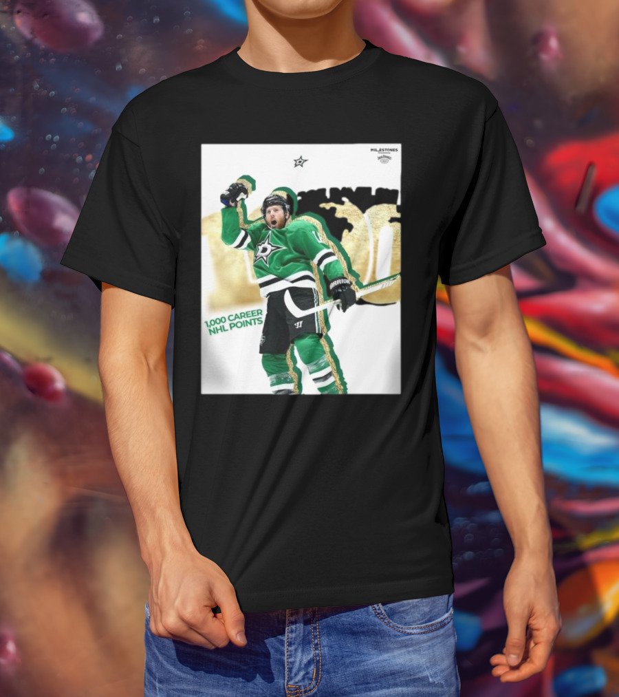 Milestones Joe Pavelski 1000 Career NHL Points Stars T-Shirt