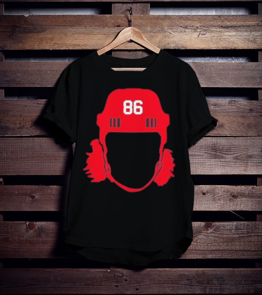 Spittin Chiclets 86 New Jersey Devils Hockey Helmet T-Shirt
