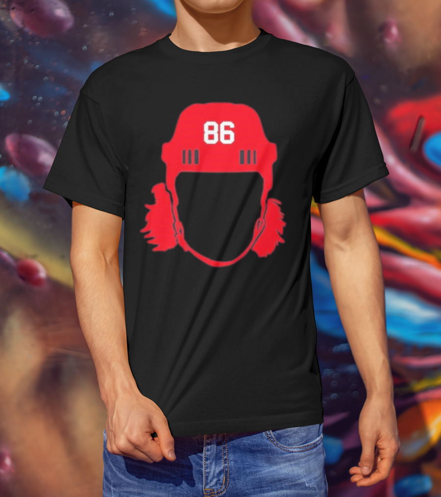 Spittin Chiclets 86 New Jersey Devils Hockey Helmet T-Shirt