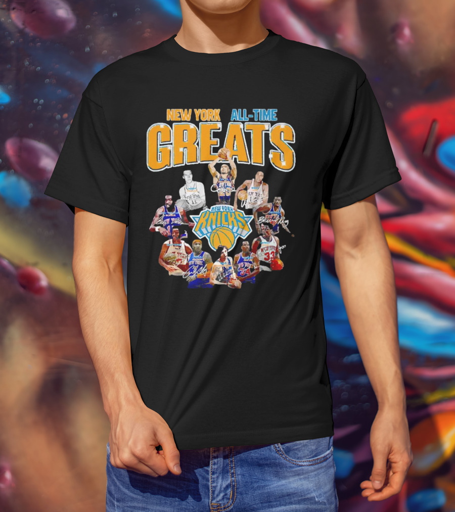 New York Knicks All-Time Greats Signatures T-Shirt