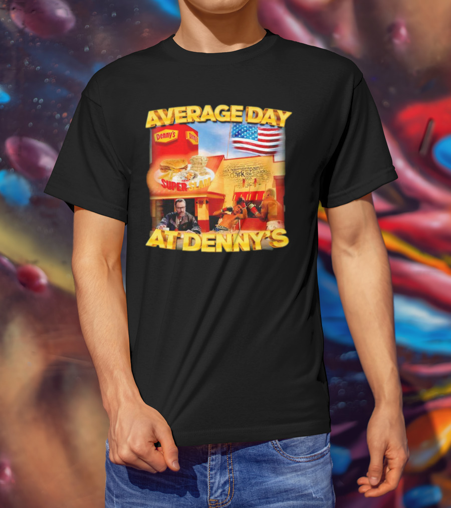 Average Day At Denny’s Super Slam Boxing American Flag T-Shirt