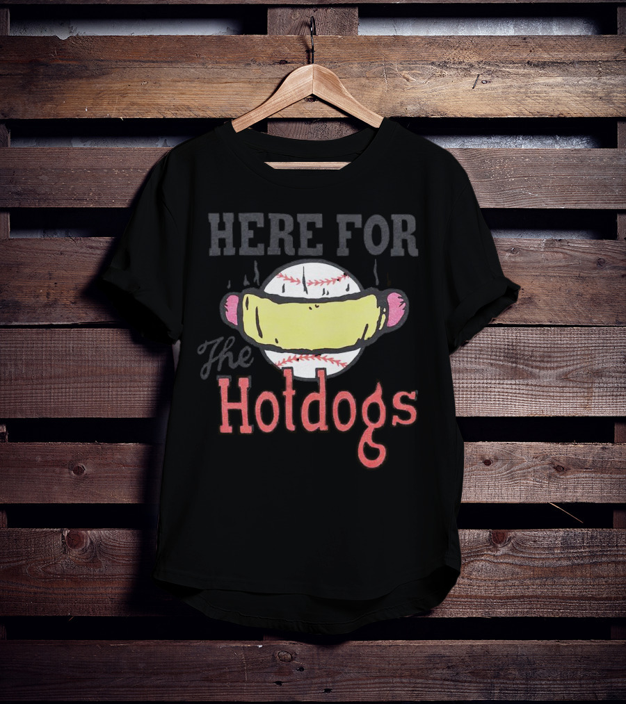 Here For The Hotdogs Baseball Hotdog Combo T-Shirt
