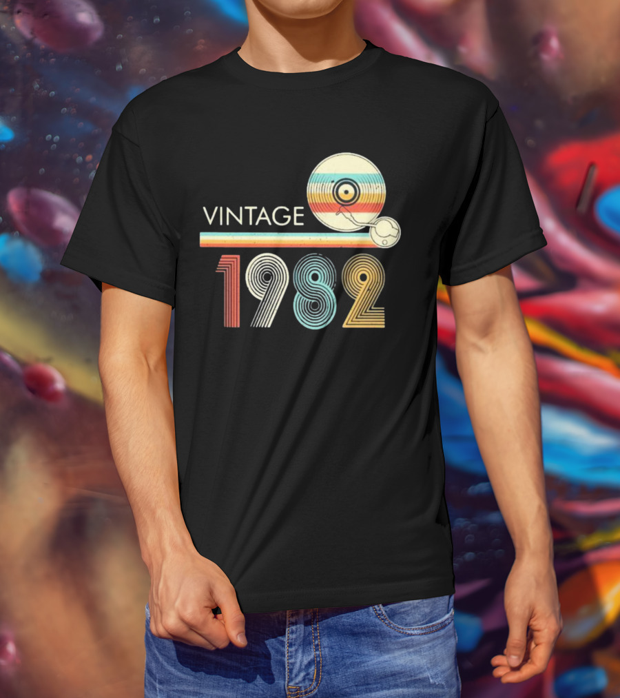 Vintage 1982 Vinyl Record T-Shirt