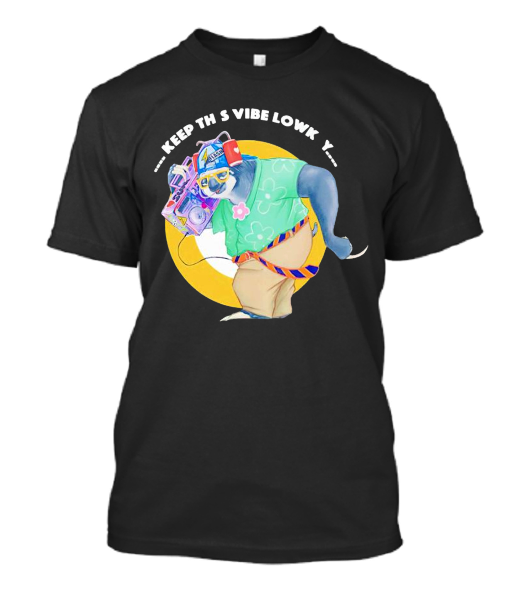 Sloth Keeping This Vibe Lowkey With Boombox And Sunglasses T-Shirt