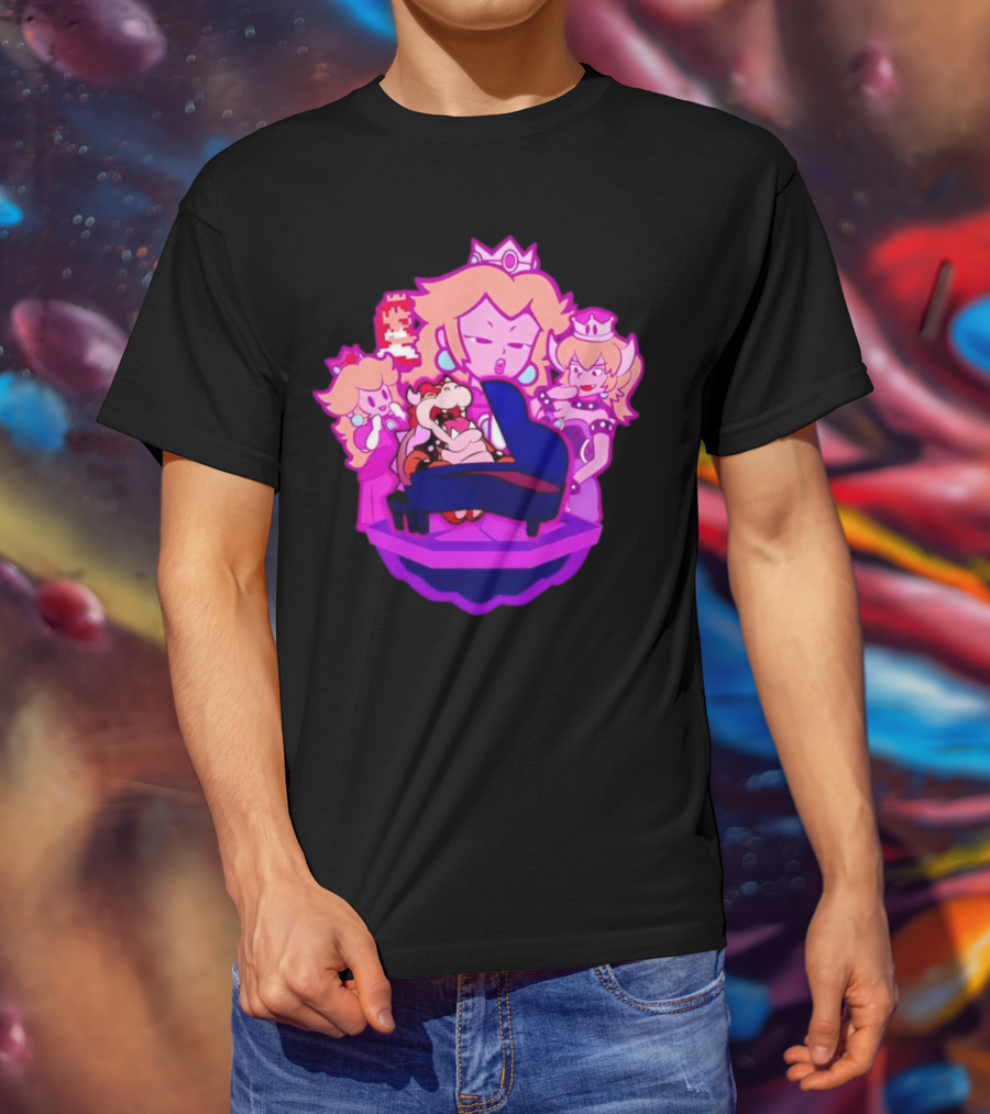 Peaches Super Mario Bros Bowser Piano Performance Oscars T-Shirt