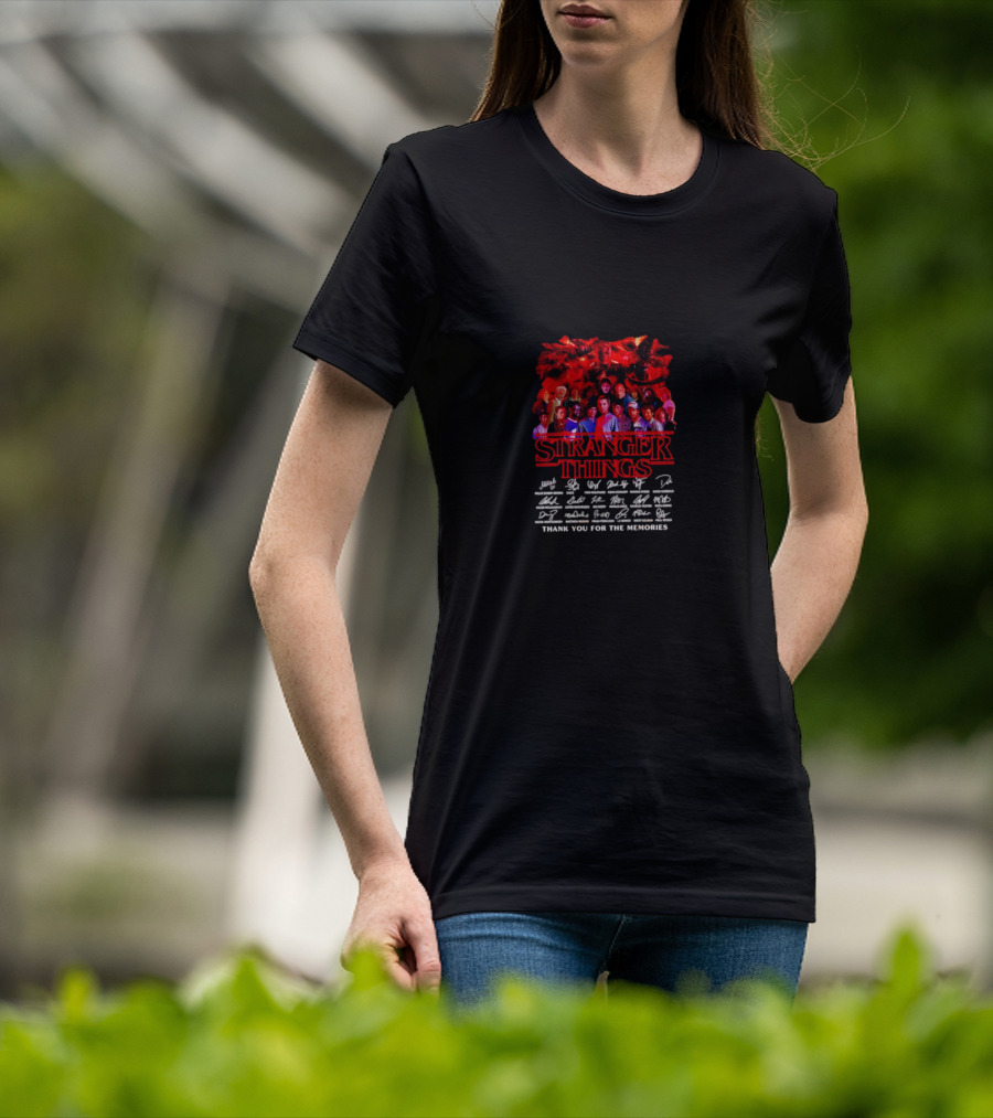 Stranger Things Cast Thank You For The Memories Signatures T-Shirt