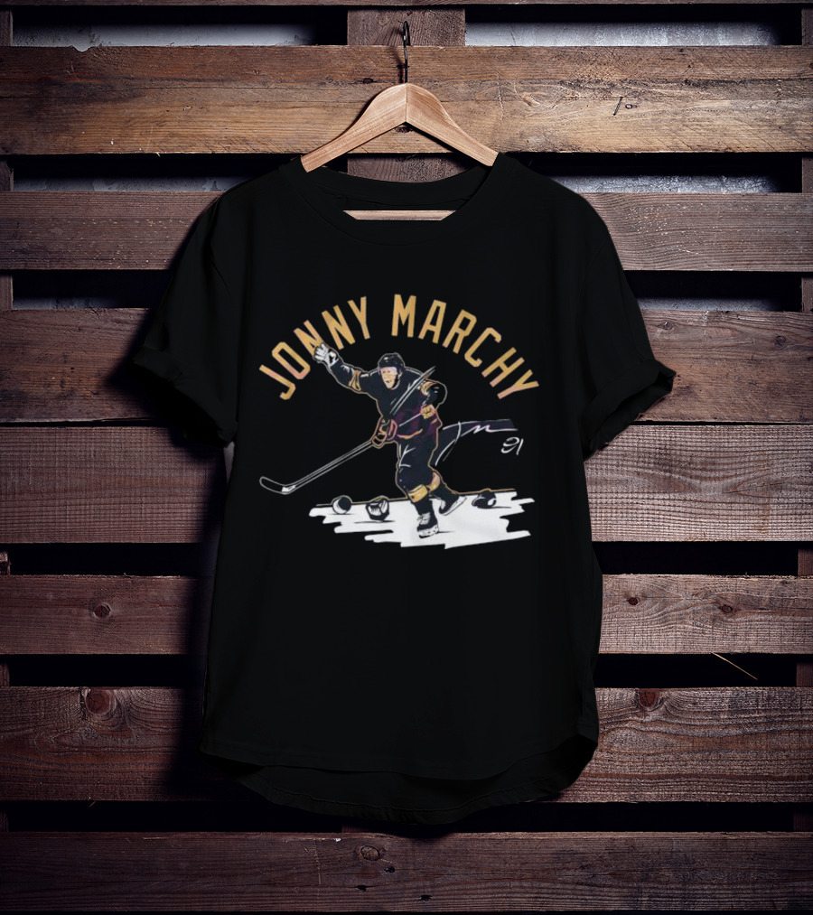 JONNY MARCHY 91 Signature Hockey Action T-Shirt