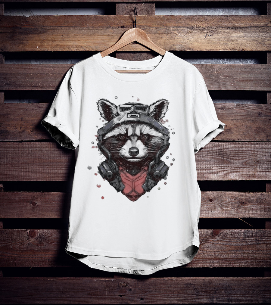 Rocket Raccoon Guardians Of The Galaxy Masked T-Shirt