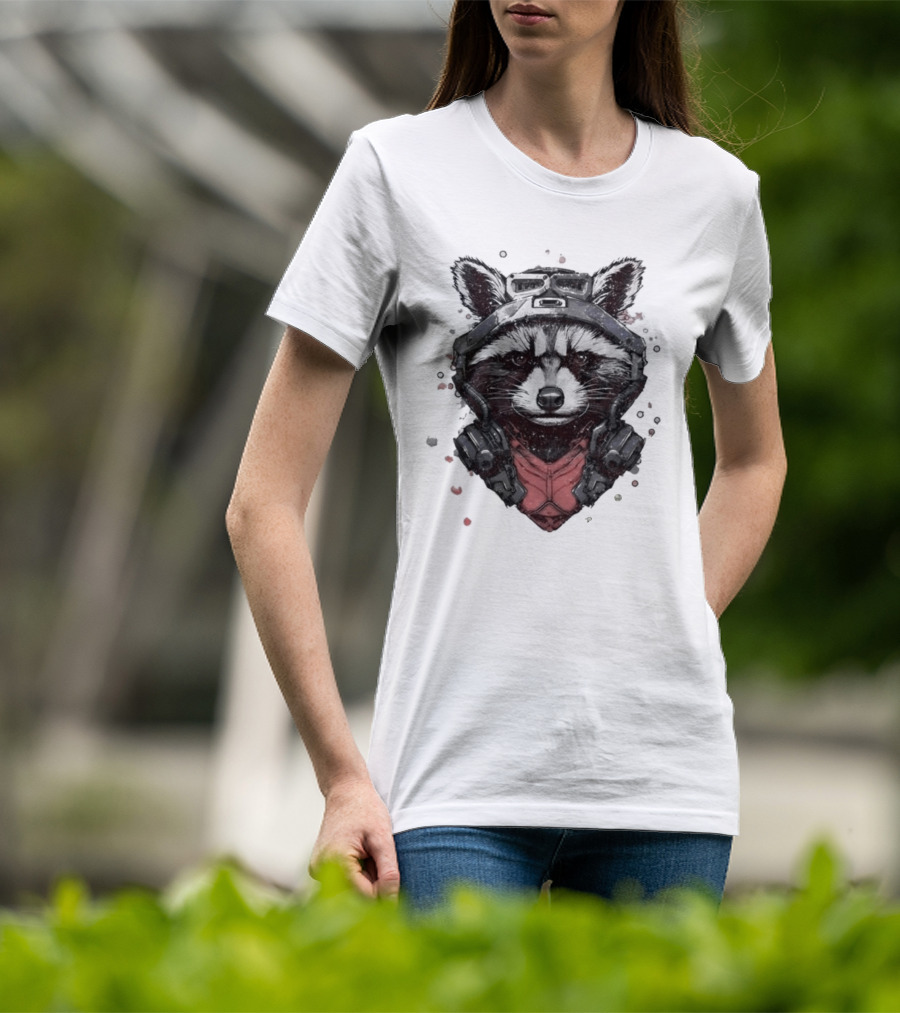Rocket Raccoon Guardians Of The Galaxy Masked T-Shirt