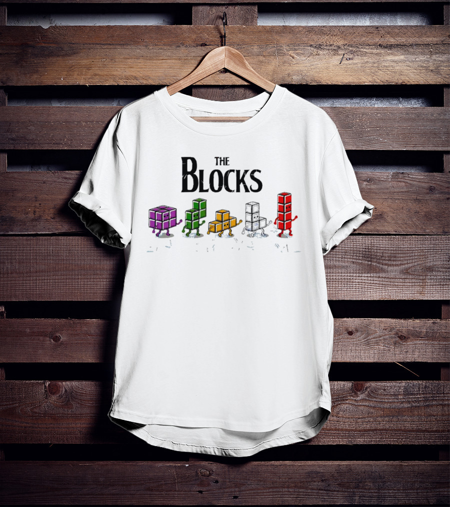 The Blocks Tetris Abbey Road T-Shirt