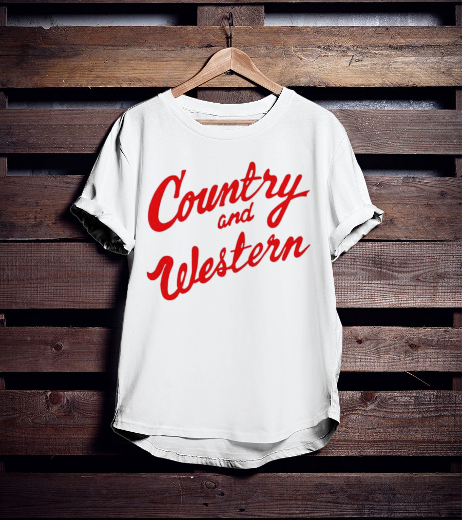 Country And Western Red Script T-Shirt