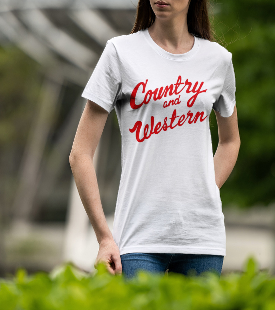 Country And Western Red Script T-Shirt