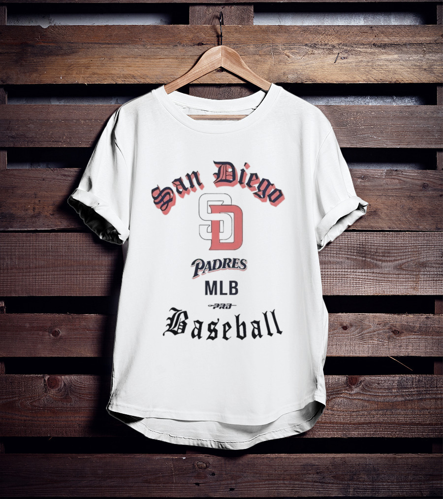 San Diego Padres Cooperstown Collection Old English MLB Baseball T-Shirt