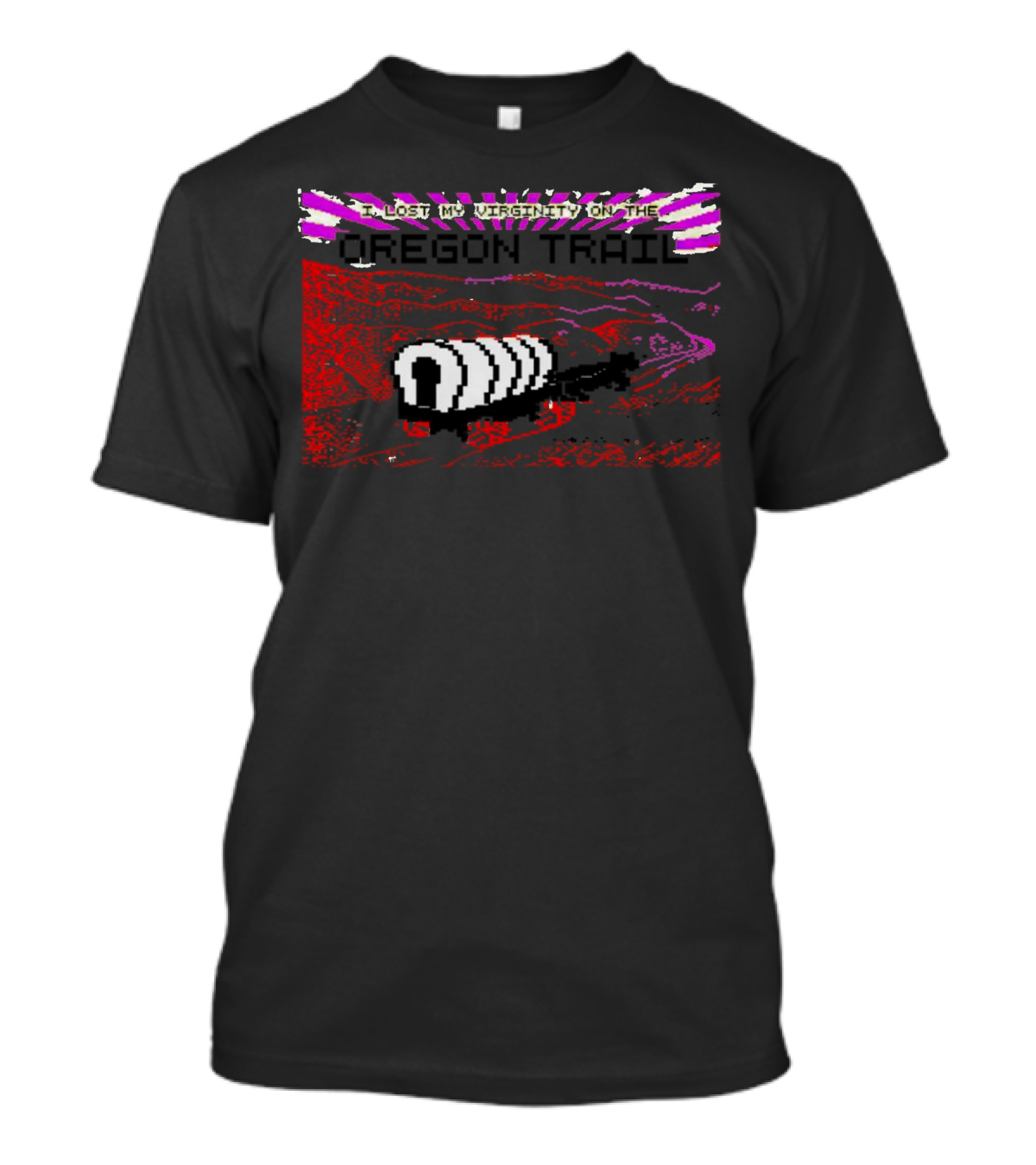8-Bit Oregon Trail Wagon I Lost My Virginity On The Oregon Trail T-Shirt
