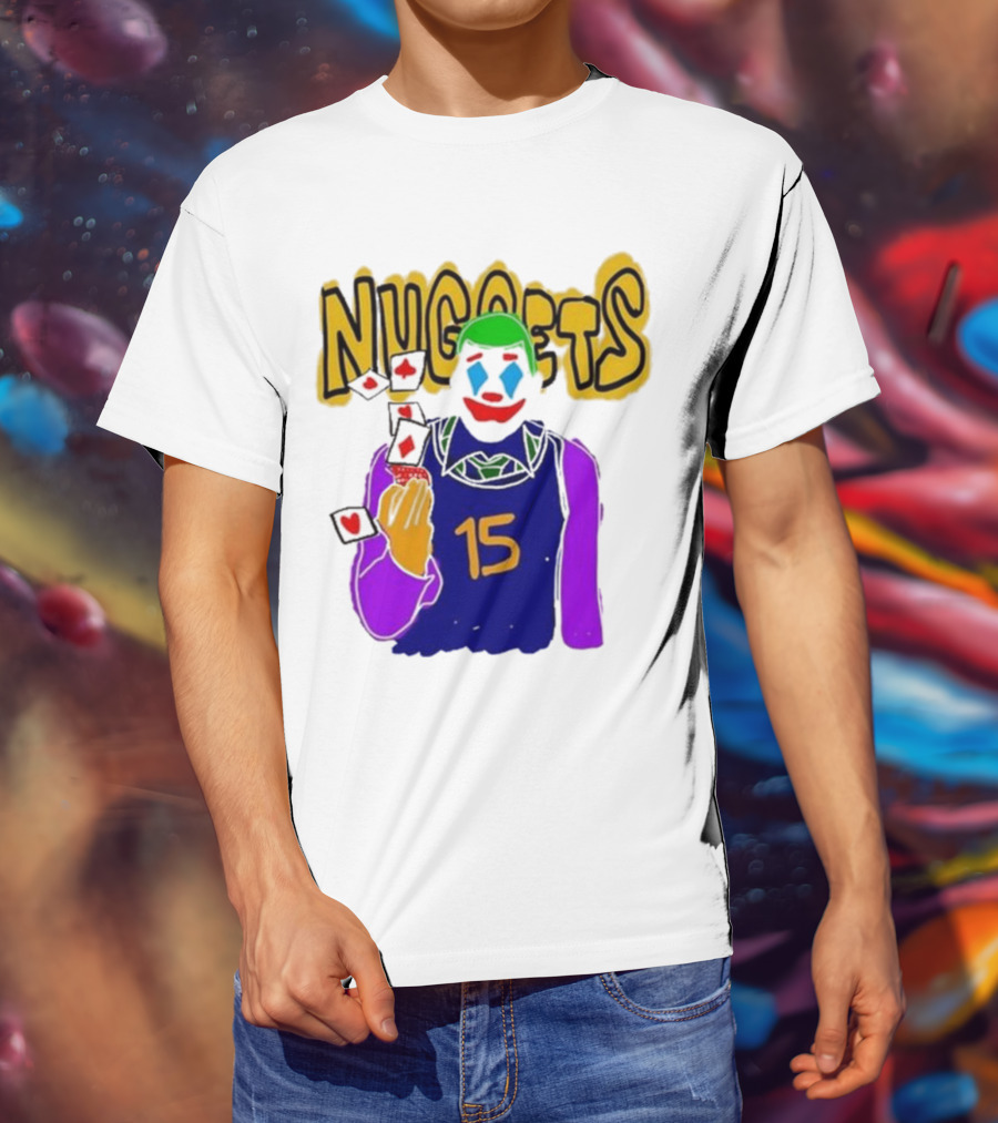 Nuggets Clown 15 Nikola Jokic Joker Basketball NBA T-Shirt