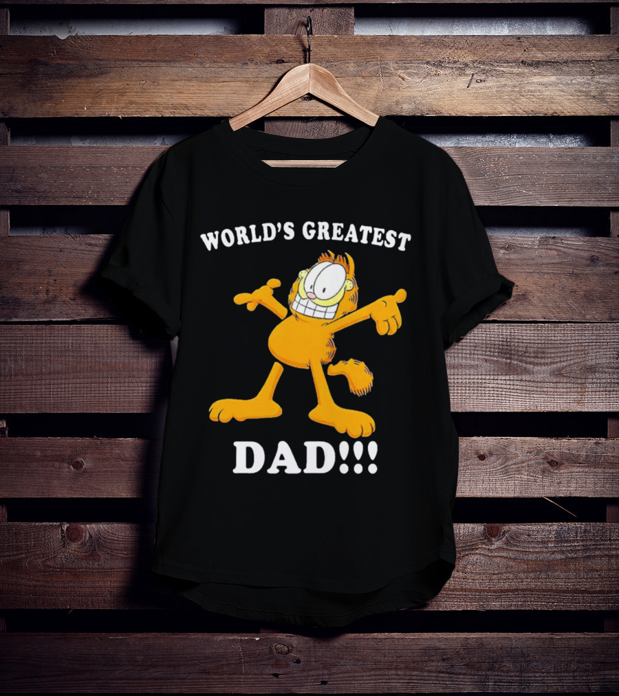 World's Greatest Dad Garfield Enthusiastic Pose T-Shirt