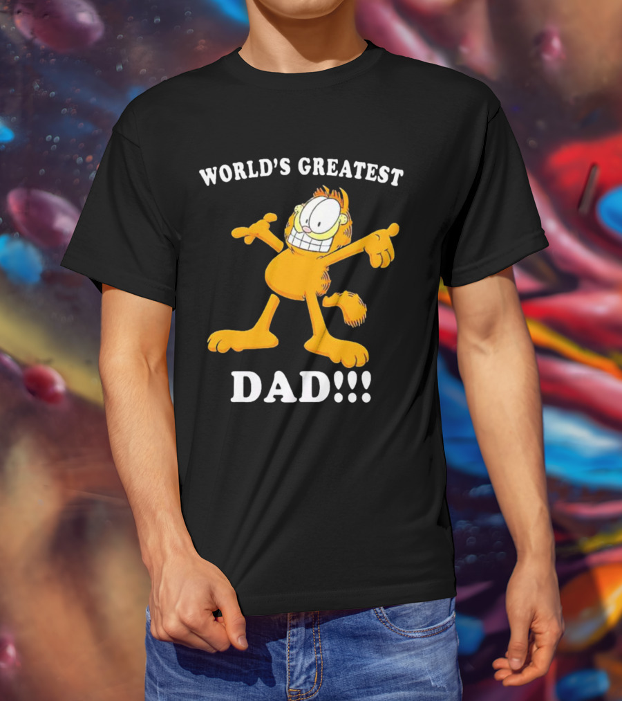 World's Greatest Dad Garfield Enthusiastic Pose T-Shirt